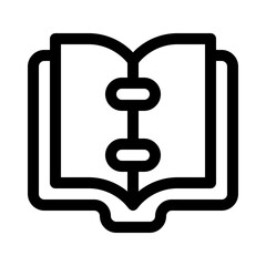 open notebook line icon