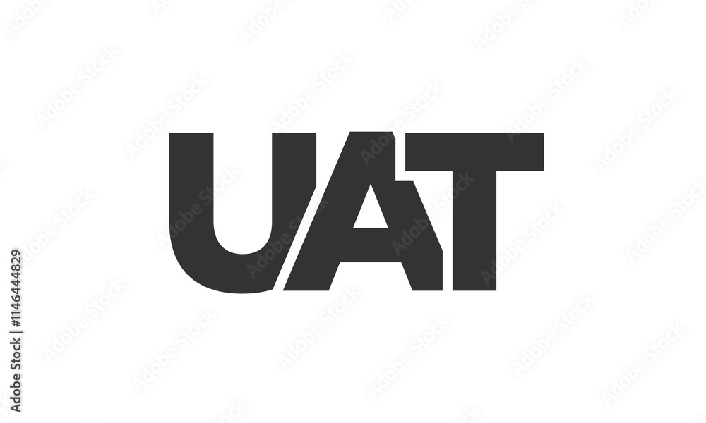Poster uat logo design template with strong and modern bold text. initial based vector logotype featuring s