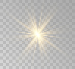 Transparent yellow sunlight special lens flash light effect. Front solar flare lenses	