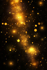 Fototapeta premium 金色のドット,dots,ドット黒背景, gold, golden dots, black background, 光, 壁紙