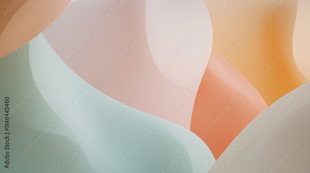 Aufkleber Abstract pastel shapes blending softly for a calming visual effect.