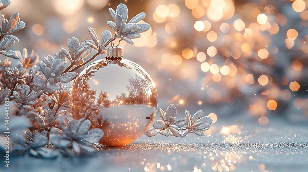 Poster A serene and elegant background featuring a soft peach and silver gradient with subtle glowing bokeh effects creating a beautiful and contemporary setting perfect for New Year 2025 messages