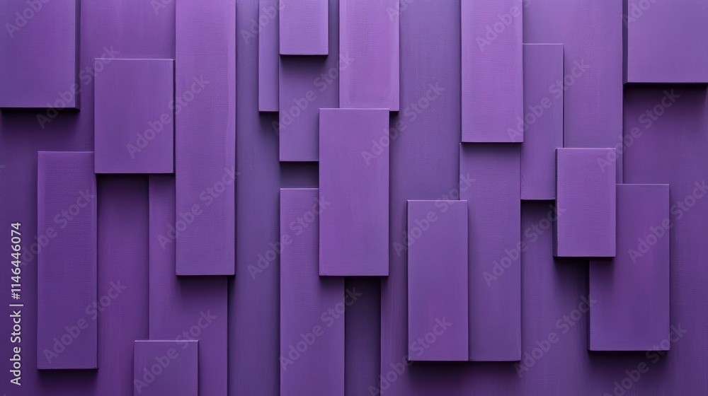 Poster Abstract purple wall design with rectangular shapes creating a modern aesthetic.