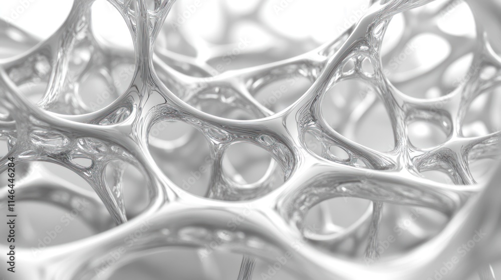 Poster abstract representation of interconnected structures resembling a cellular network.