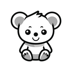 Elegant Silhouette Of A Bear Vector Illustration