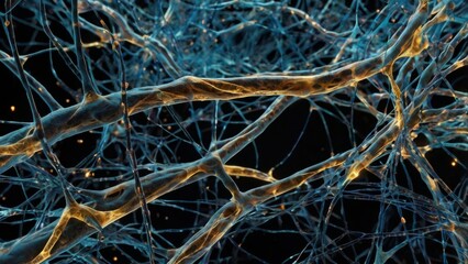 An artistic representation of quantum processes in microtubules inside neurons. The scene depicts microtubules interacting with quantum superposition states, processing multiple possible outcomes of a