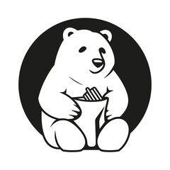 Elegant Silhouette Of A Bear Vector Illustration