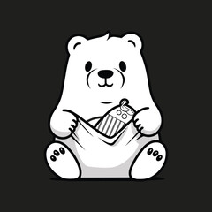 Elegant Silhouette Of A Bear Vector Illustration