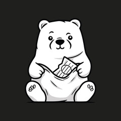 Elegant Silhouette Of A Bear Vector Illustration