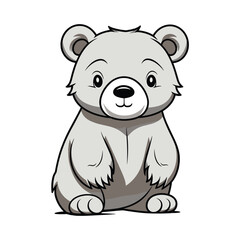 Elegant Silhouette Of A Bear Vector Illustration