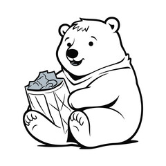 Elegant Silhouette Of A Bear Vector Illustration