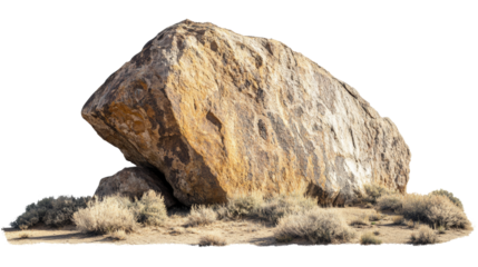 Massive Desert Boulder isolated transparent background