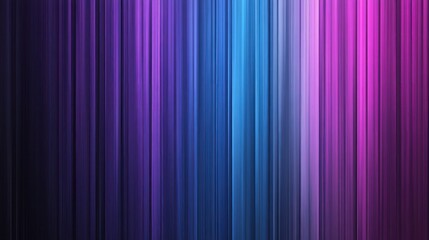 Abstract vertical lines in gradient hues of purple, blue, and pink create a vibrant background.