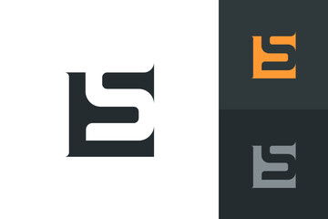 ES SE letter logo icon vector monogram business design concept