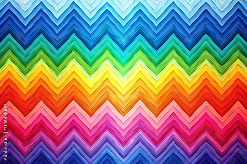 Poster blue gradient zigzag lines panoramic background image - high resolution abstract design