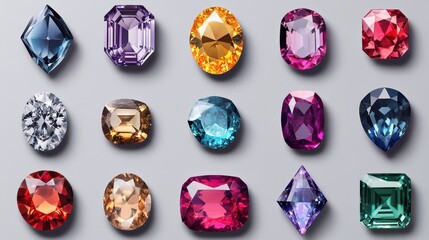 Vibrant display of assorted gemstones showcasing colors and unique shapes