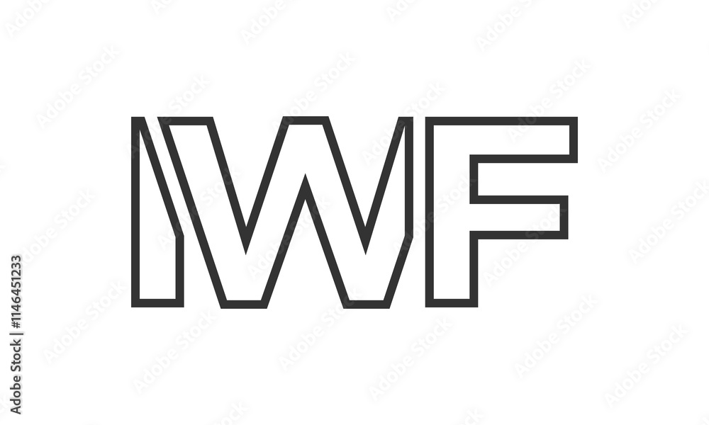 Poster iwf logo design template with strong and modern bold text. initial based vector logotype featuring s