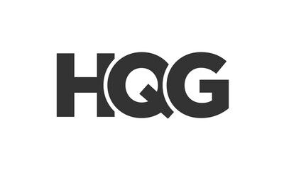 HQG logo design template with strong and modern bold text. Initial based vector logotype featuring simple and minimal typography. Trendy company identity.