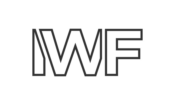 IWF logo design template with strong and modern bold text. Initial based vector logotype featuring simple and minimal typography. Trendy company identity.