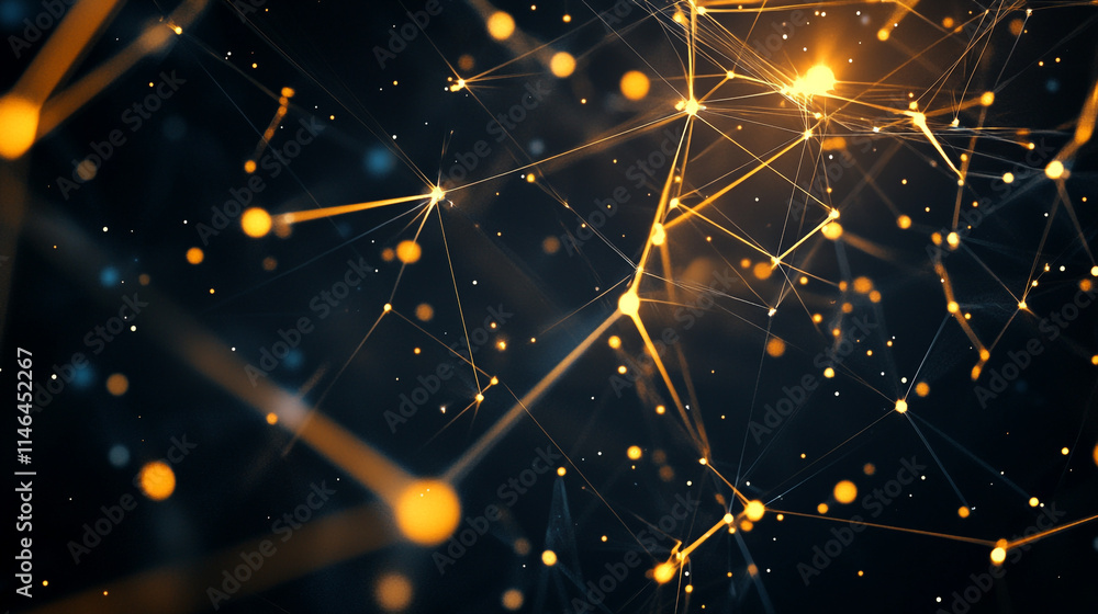 Poster visual representation of interconnected nodes and glowing lines in a dark space.