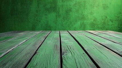 Obraz premium close up of empty wooden table with light green background 