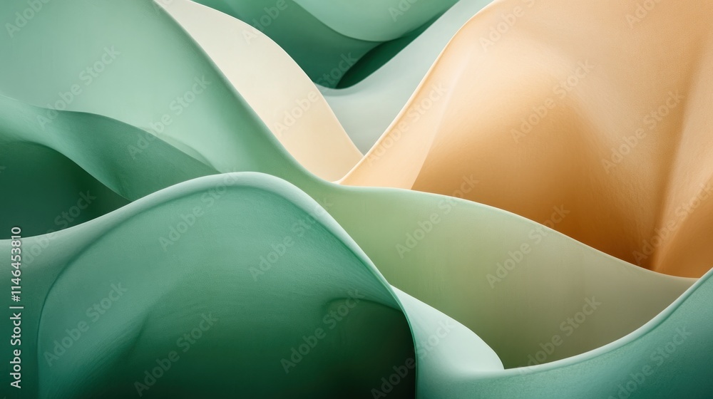 Aufkleber Abstract waves of soft colors creating a serene visual composition.