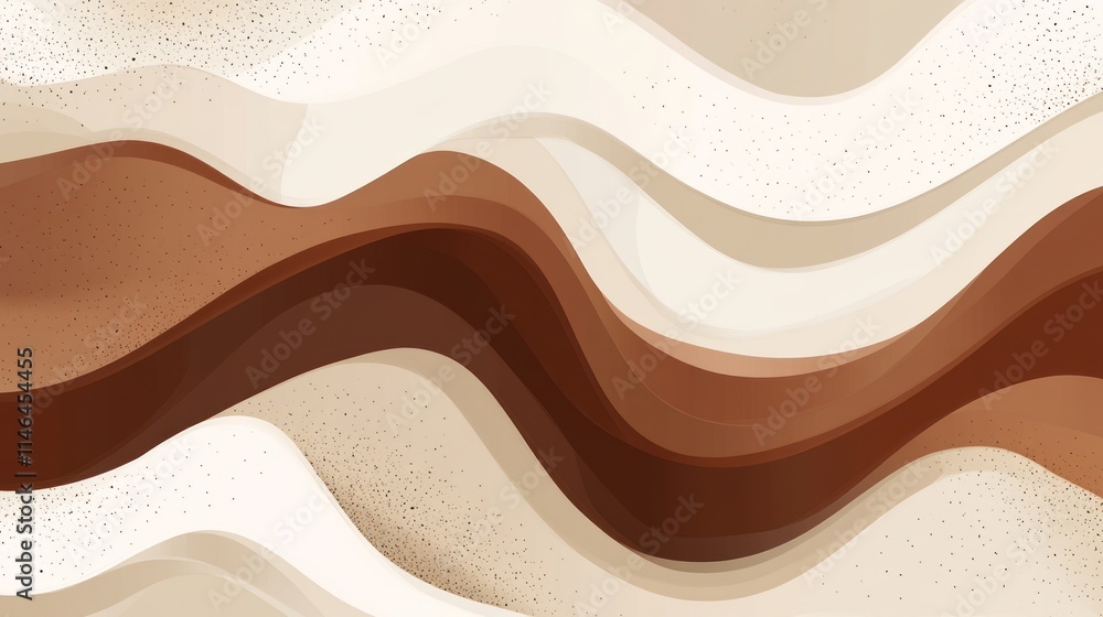 Aufkleber abstract wavy design in warm earth tones, ideal for backgrounds or graphic projects.