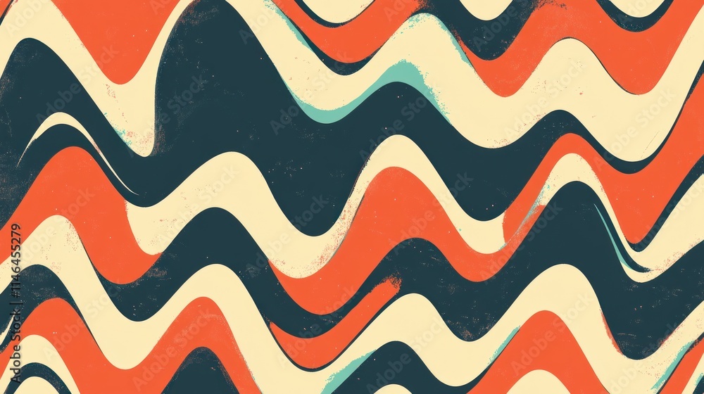 Poster abstract wavy pattern in warm colors, suitable for backgrounds or graphic design.