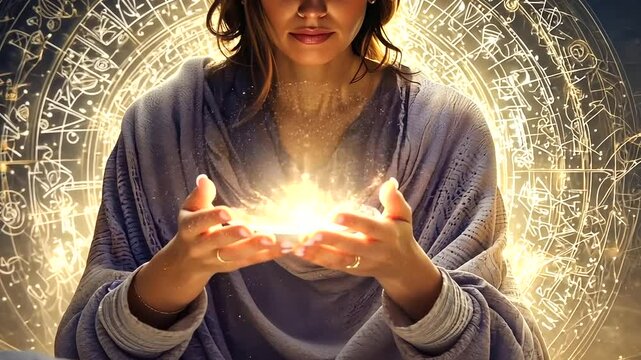 Fortune Teller in Magical Cosmic Ambiance