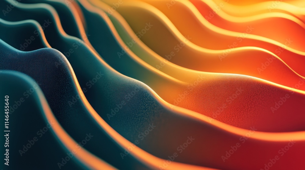 Aufkleber Abstract wavy patterns in vibrant colors create a dynamic visual effect.