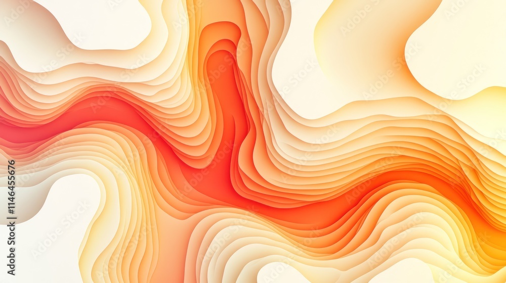 Poster Abstract wavy patterns in warm hues create a dynamic visual flow.