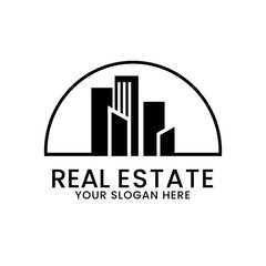 Naklejka premium Real-estate building logo design 