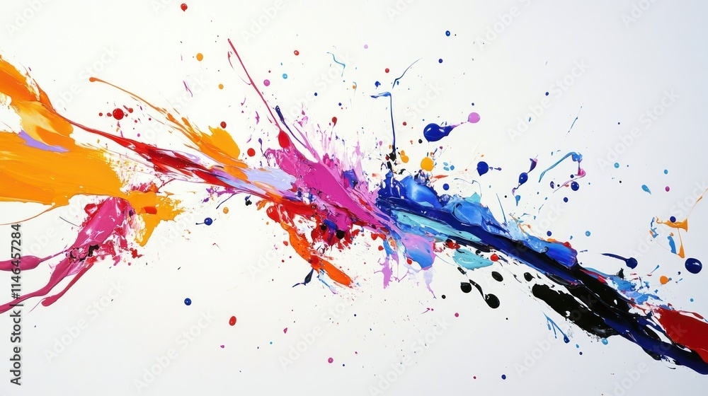 Poster An abstract splash of vibrant colors creating a dynamic and energetic composition.