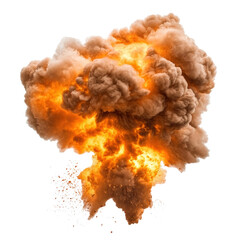 Explosive cloud of smoke and fire rising into the air