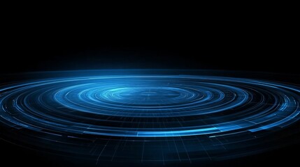 Abstract Blue Circular Technology Interface Design