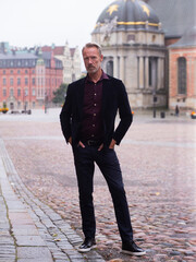 handsome tall swedish middle-aged man in stockholm