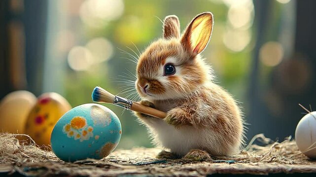 easter bunny and eggs