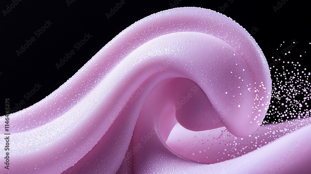 Poster abstract pink wave with particles.