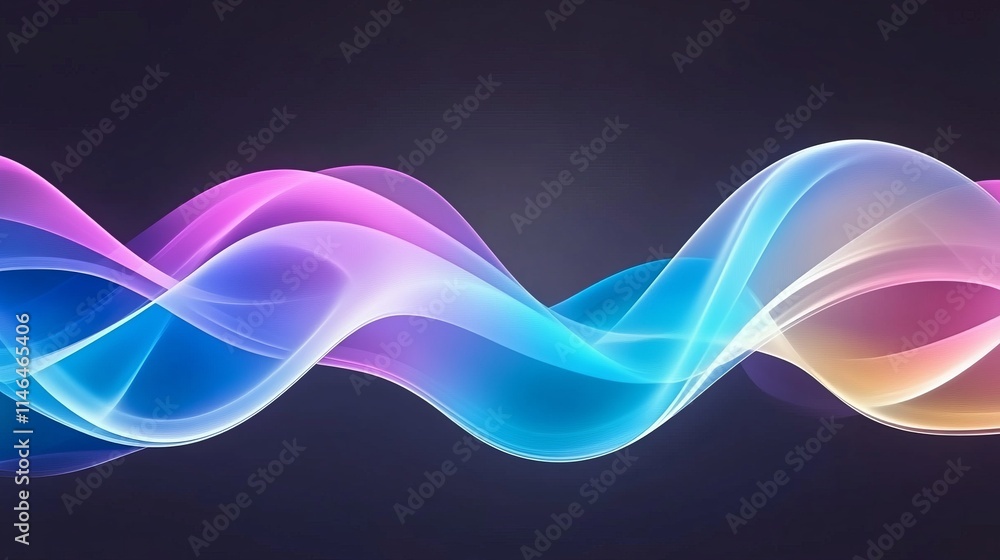 Poster Abstract Colorful Wave Flowing Design Background