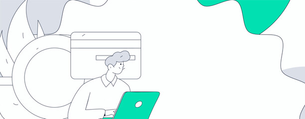 Online shopping payment security character flat vector concept operation hand drawn illustration
