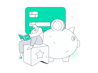 Online shopping payment security character flat vector concept operation hand drawn illustration
