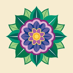 Flower design vector art illustration