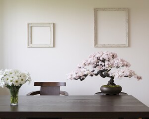 Frame mockup, Living room wall poster mockup. Interior mockup with house background. Modern interior design