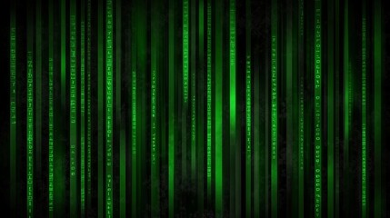 Abstract Green Digital Rain Background with Code Lines
