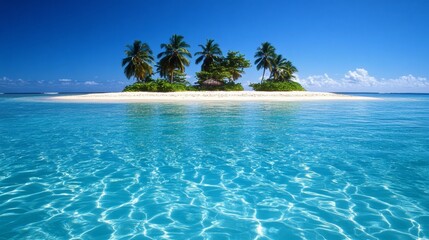 Fototapeta premium beach paradise, blue water, light sand, palm tree, tropical, summer, vacation, nature, coastal, sunny, island, ocean, landscape, relaxation, clear sky, holiday, exotic, peaceful, idyllic, travel, geta