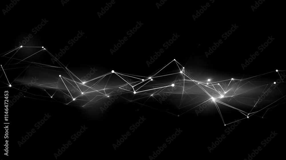 Poster abstract network connection, digital data flow, white lines