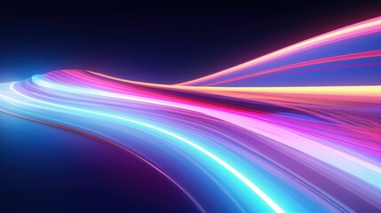 Naklejka premium Abstract neon lines creating a sense of speed