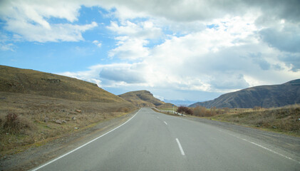 Asphalt road in the Armenia.