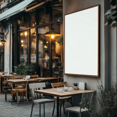 Large Blank Wall in Front of a Restaurant 