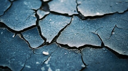 Obraz premium Close-up of cracked surface, showcasing texture and dryness.